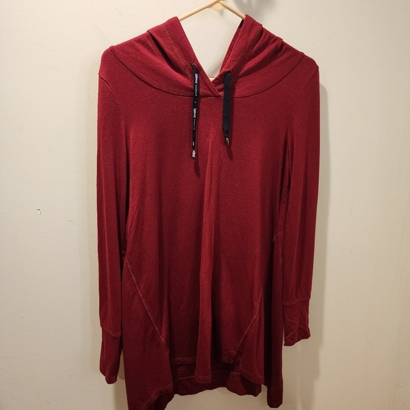 PURE Esscense Women's Burgundy Hooded Relaxed Fit sweater Fits L - Picture 8 of 13